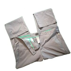 adidas GOLF 26x32 Men's 3-STRIPE Flat Front Poly Spandex Pants Gray